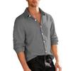 Men's Long Sleeve Linen Shirt Turn-Down Collar Shirt Business Casual Shirt Business Shirt Regular Fit  Shirt