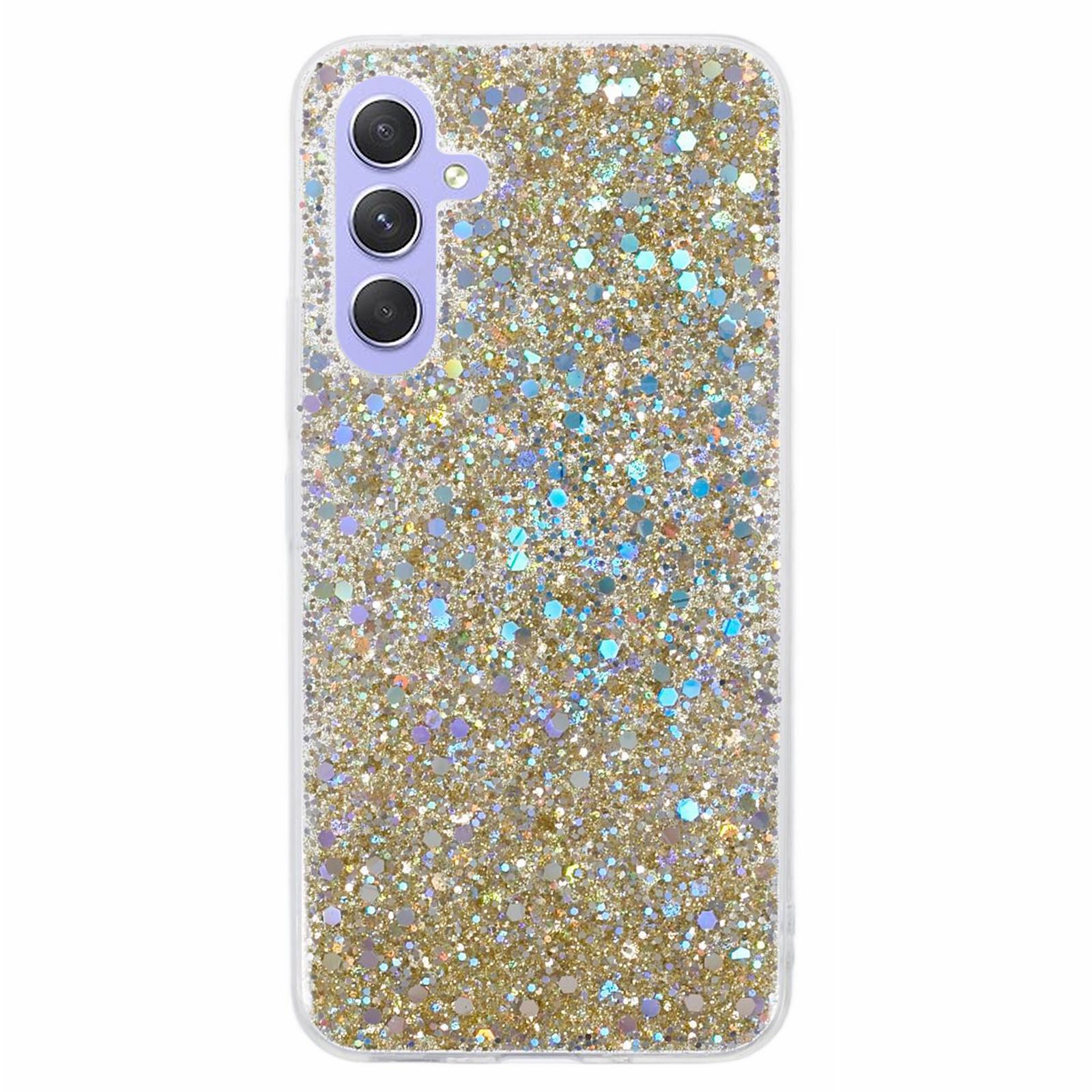 

Для Samsung Galaxy A56 5G Чехол Ударопрочный Мягкий ТПУ Чехол для Телефона Блестящий Дизайн Gold