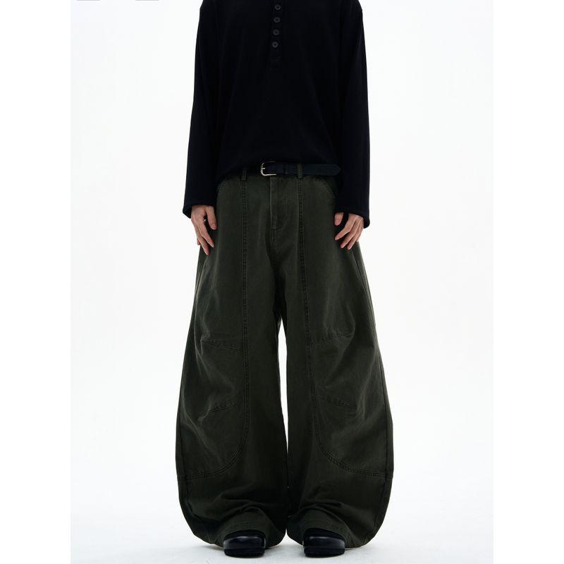 Kisko American Retro Deconstructed Design Drapey Cleanfit Cargo Pants Unisex Loose Straight Scimitar Trousers