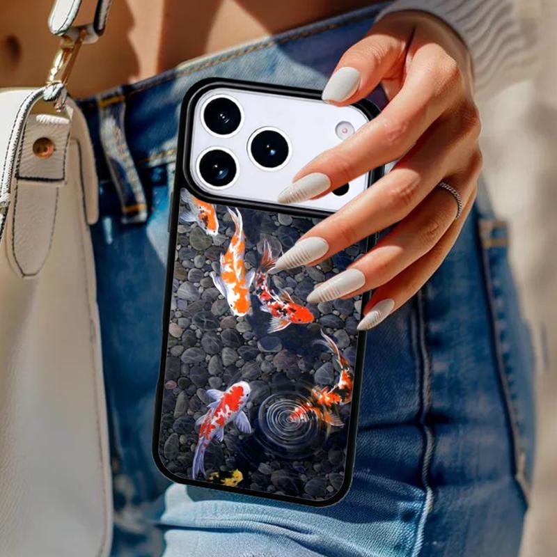 Koi Carp Fish Phone Case For iPhone 17 Air 14 15 13 12 Max Cover For Apple 14 15 16 16e 11 Pro Max Plus