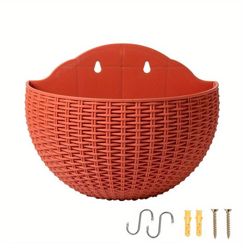 

Европейский стиль имитация ротанга настенный полукруглый цветочный горшок для цветов полукруглый настенный цветочный горшок для балкона для дома на открытом воздухе зелёный