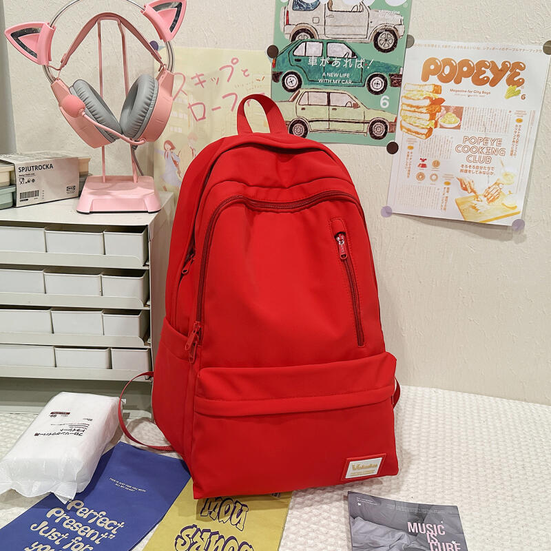 Einfarbiger Studenten-Schulranzen Unisex Rucksack mit großer Kapazität Reise-Rucksack