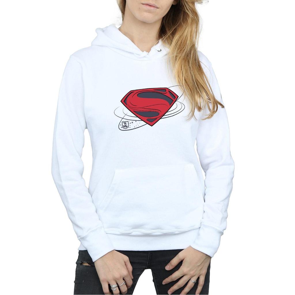 DC Comics Womens/Ladies Justice League Movie Superman Logo Hoodie