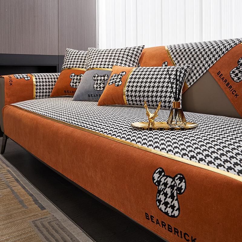 

Универсальная подушка для дивана из синели Four Seasons, высококачественная нескользящая кожаная подушка для дивана из массива дерева 70*70cm