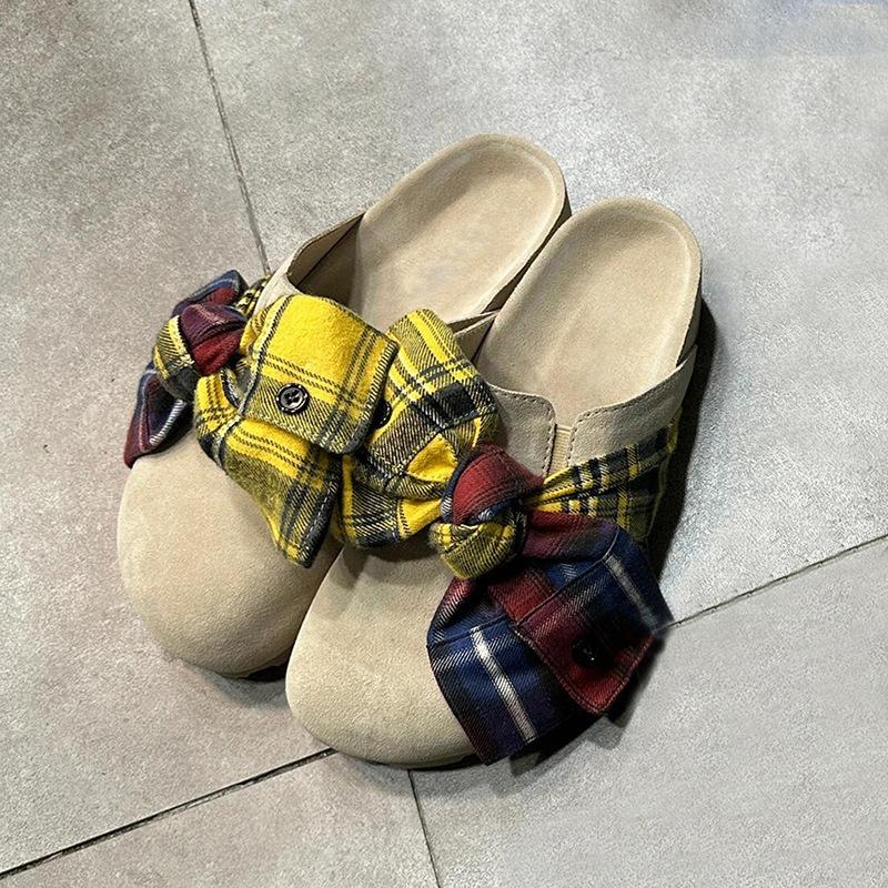 

Нишевая версия бант женские летние новые толстая подошва увеличивающая рост сумка голова повседневные дышащие педали 40