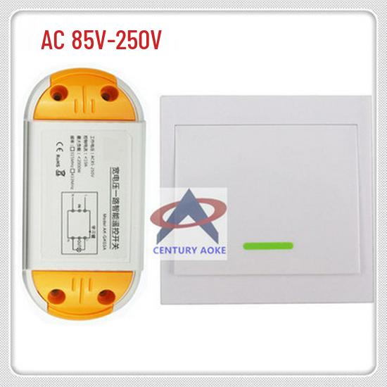 220V Wireless Remote Control Switch with Learning Code, Freely Placed 86 Type Wall Panel Wireless Remote Control Switch