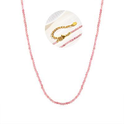 Unique Colored Natural Stone Necklace,Women's Stainless Steel OT Buckle Bead Chain Necklaces,Fashion Jewelry Gifts