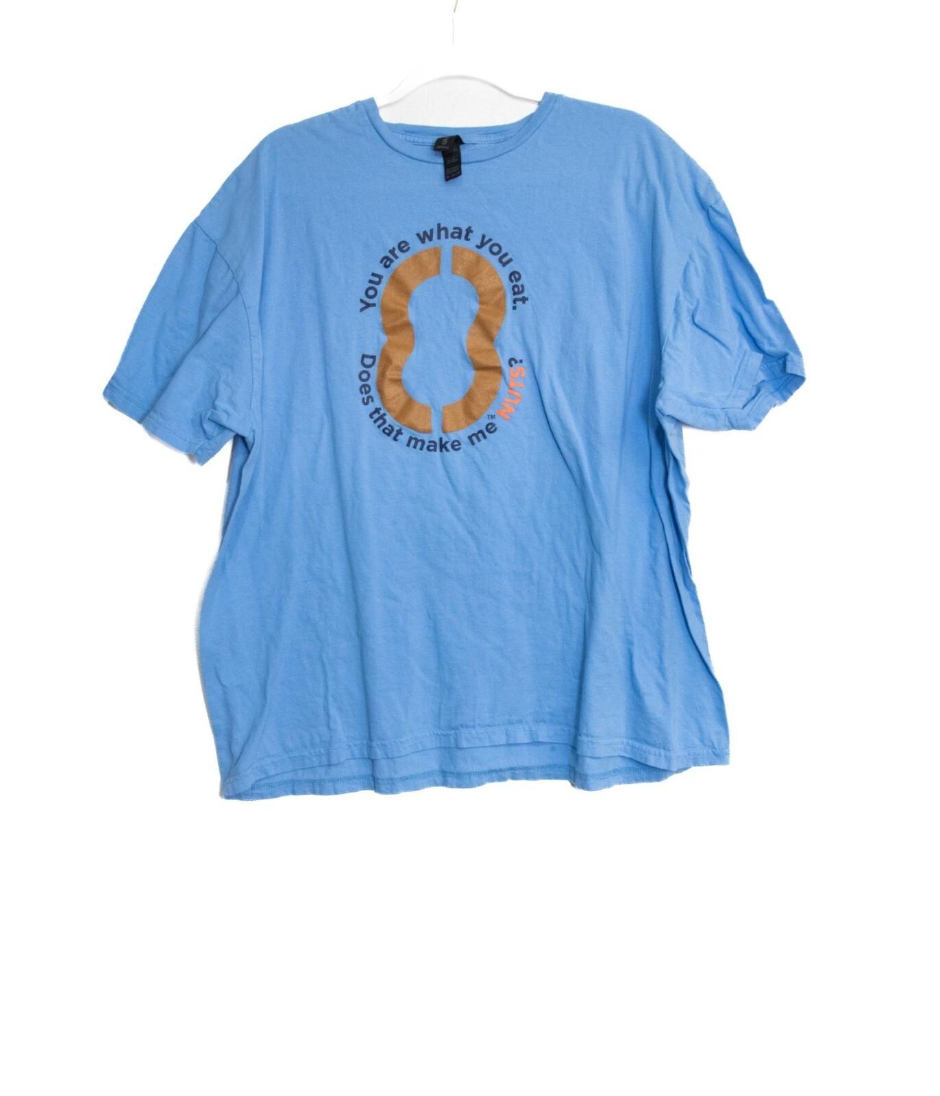 You Are What You Eat Nuts Graphic T-Shirt Blue Unisex Size 2XL XXXL
