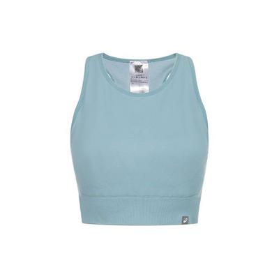 Solid Color Sleeveless Round Neck Sports Vest Women Tops Blue 2032C727-405