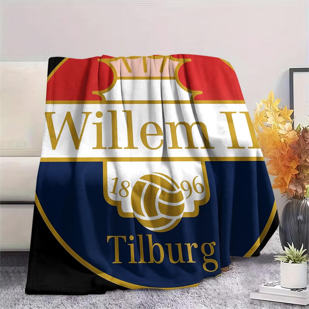 Football Club William II  Print Flannel Blanket, High quality Comfortable for All Seasons, Home Decor, Warmth and Comfort