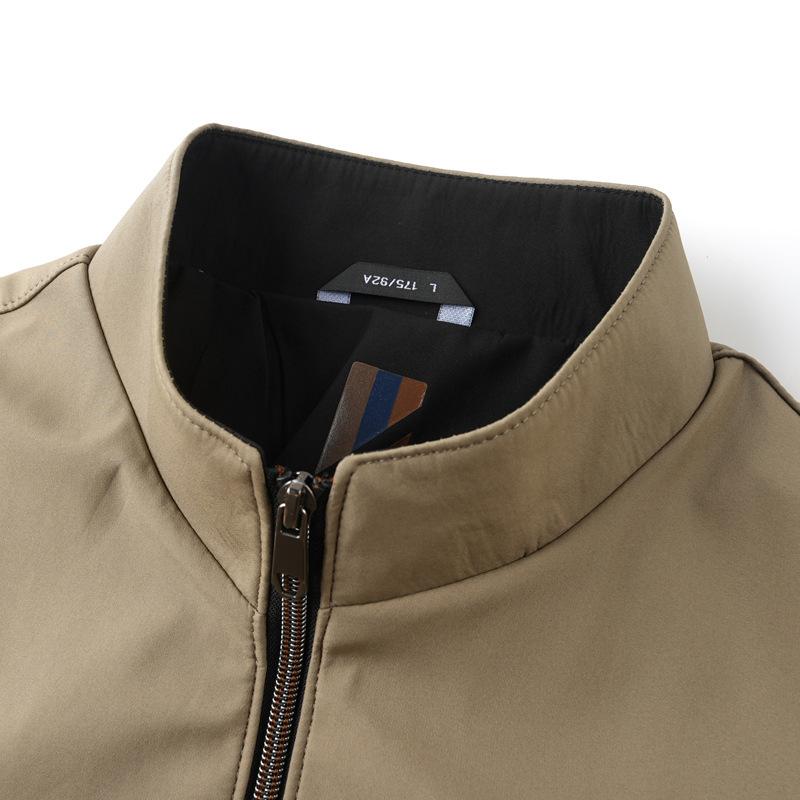 Men's Stable Executive Jacket Stand Collar Spring and Autumn New Casual Large Size Middle-aged Dad Business Jacket Men's Style