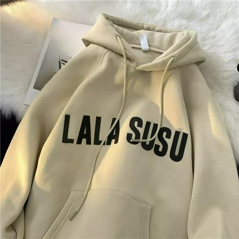Tide Brand Casual Hooded Plus Velvet Sweater Loose American Wild Retro Youth Fashion Fashion Boys Sweater Jacket