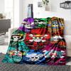 Skull Crossbones Collage Flannel Blanket Super Soft Warm Cozy Blanket For Sofa Bed Office Travel Allseason Home Decor Gift
