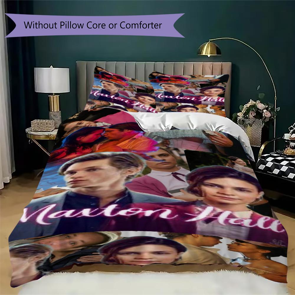 Maxton Hall Pattern Bedding,Quilt Set Quilt Cover Pillowcase Home Birthday Gift(1 * Duvet Cover + 2 * Pillowcase, Without Core)_lx