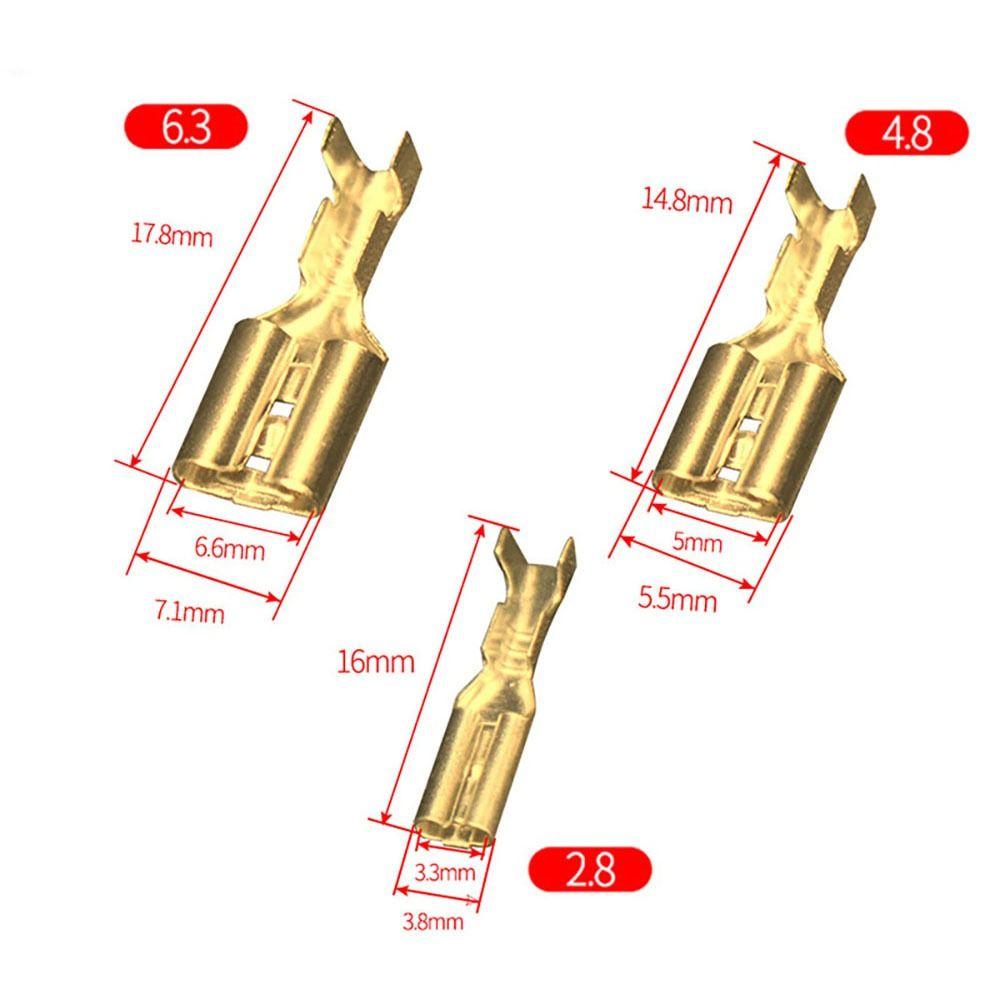50Pcs 2.8/4.8/6.3mm Spade Terminals Female/Male Crimp Terminals New Wire Connectors
