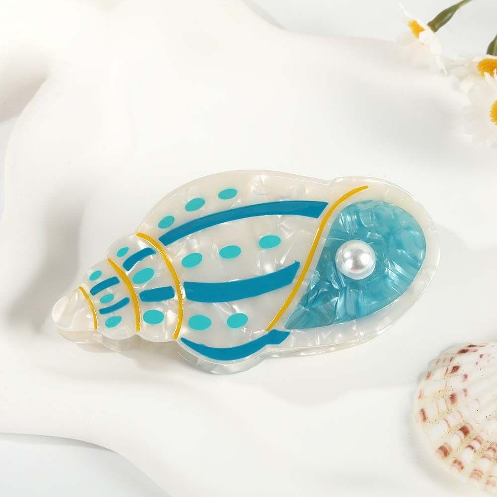 Sweet Fish Hair Claw Starfish Acetic Acid Hair Claw Creative Conch Shark Clip  Daily