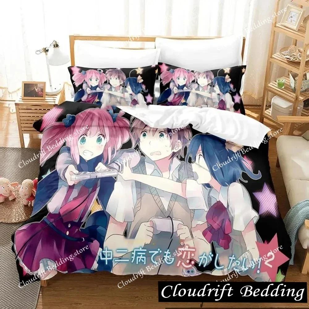 Anime Love, Chunibyo & Other Delusions Bedding Set Boys Girls Twin Queen King Size Duvet Cover Pillowcase Bed Boys Adult026
