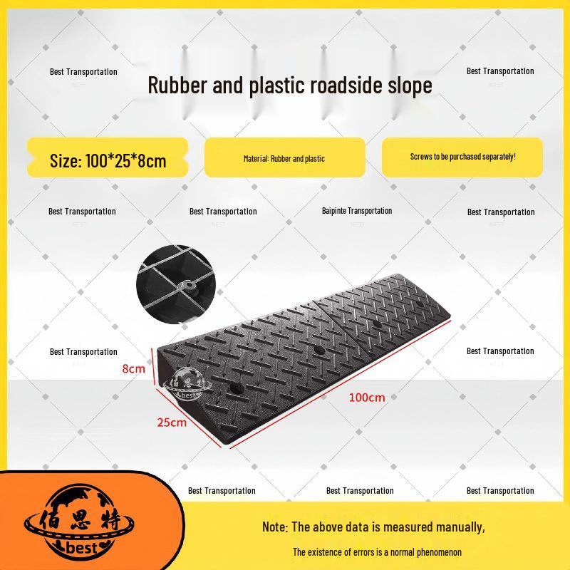 Household Rubber Threshold Ramp for Curbs and Slopes: Car and Road Edge Climbing Pad