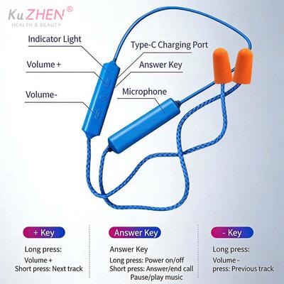 1,2m Zátka do uší Bluetooth Headset Pro Práci Potlačení Hluku Ochrana Sluchu Staveniště Výrobní Linky Hlučná Místa