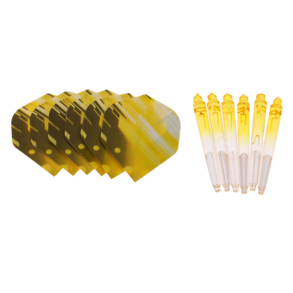 6pcs 2BA Thread Dart Shafts with Tails Darts Flights Replacement Black
