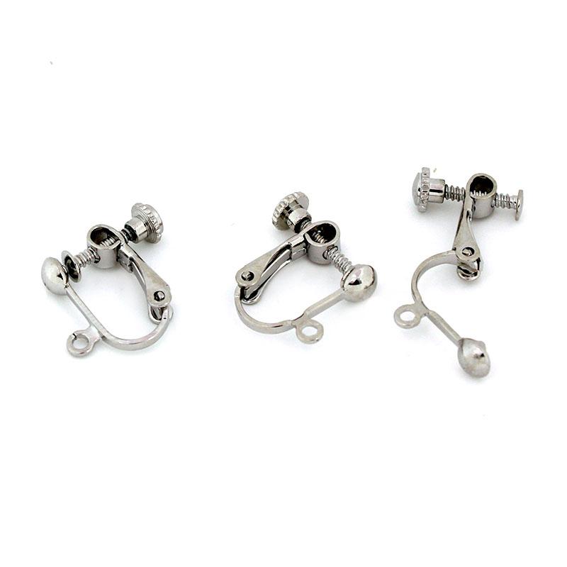 10Pcs Brass Screw Ear Clip-on Earring Converter Ear Cuffs No Piercing DIY Earring Findings Jewelry Making Supplies