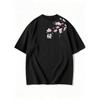 Summer Unisex Cherry Blossom Pattern Japanese Style Loosetee Shirt Suitable For Daily Wear Material Trendy Versatile Short Sleeve