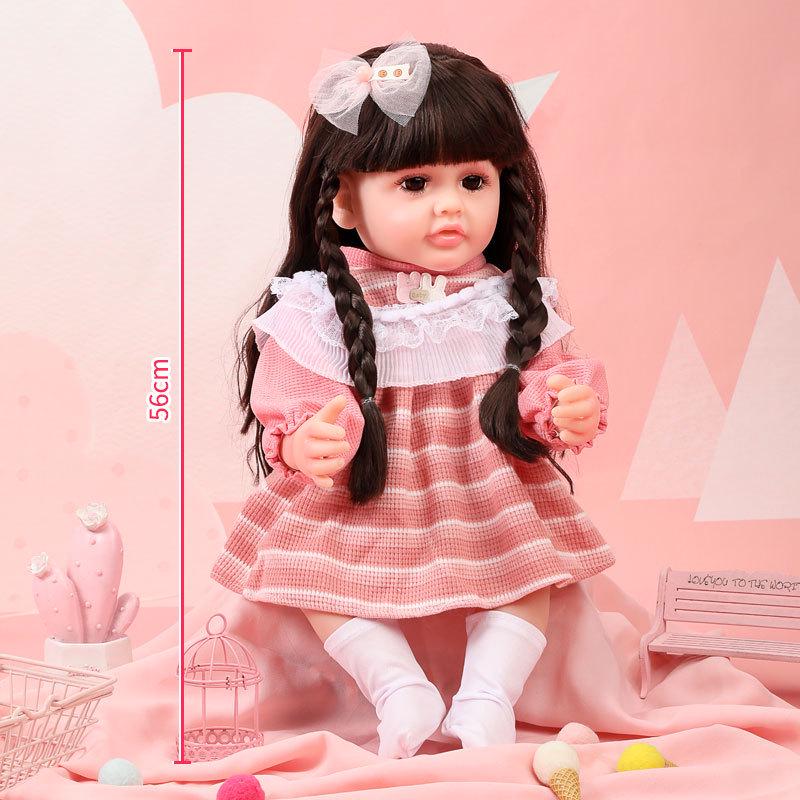 56cm Reborn Simulation Barbie Baby Doll Gift Set - Soft Gel Toy for Girls