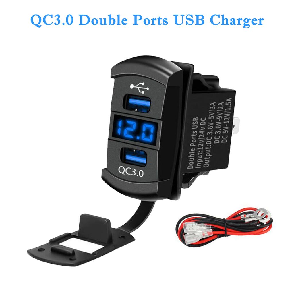12V 24V Boat Trim Tabs Switch (ON)-OFF-(ON) Momentary Rocker Switch Waterproof Blue Light ON-OFF Toggle Switch With Harness Switches4
