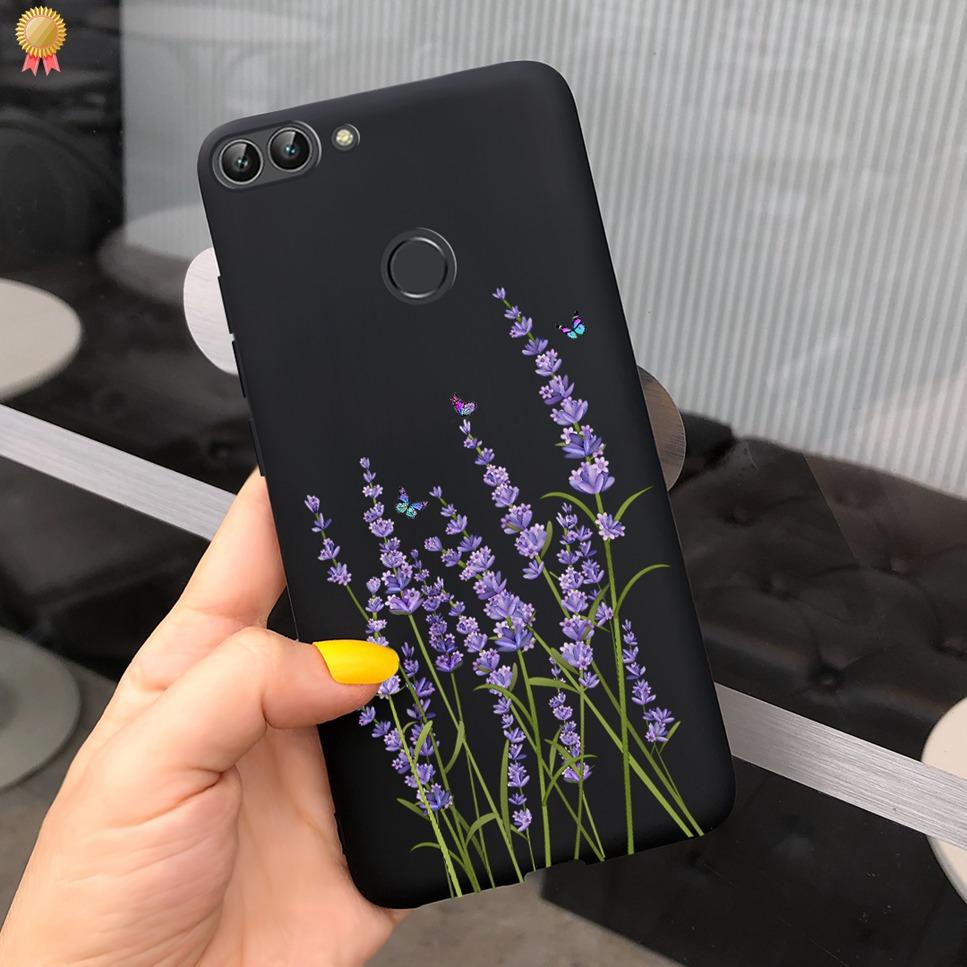 Für Huawei P Smart Hülle Niedliche Blume Schwarz Weiches TPU Silikon Bumper Hülle Für Huawei PSmart P Smart 2017 FIG-LX1 Handyhülle Funda
