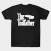Asian Size Men Black Print T-shirt The Todfather No-Cut Heat Transfer Print Cotton Tshirt