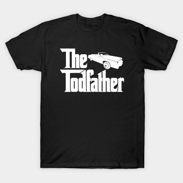 Asian Size Men Black Print T-shirt The Todfather No-Cut Heat Transfer Print Cotton Tshirt