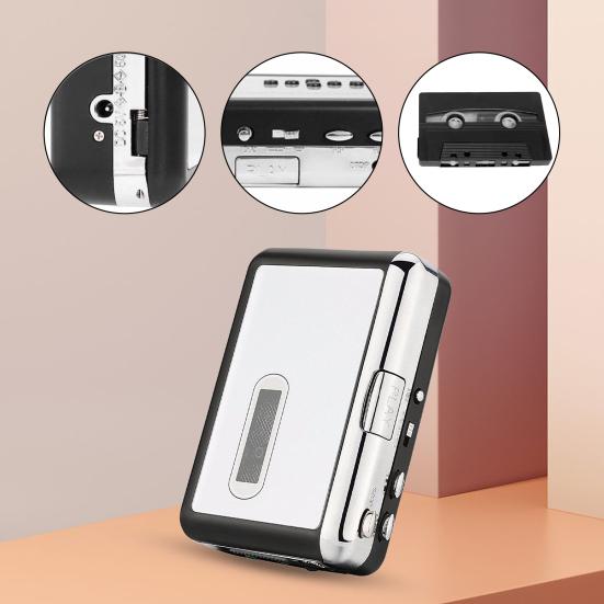 Cassette Player Portable Convert Cassette To MP3 White USB 2.0 Plug and Play Cassette Recorder for Computer