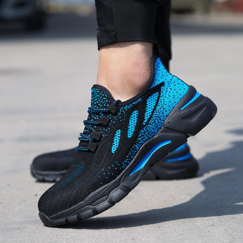 Big Size Mens Casual Breathable Steel Toe Covers Work Safety Shoes Summer Worker Sneakers Security Boots Protect Footwear Safe
