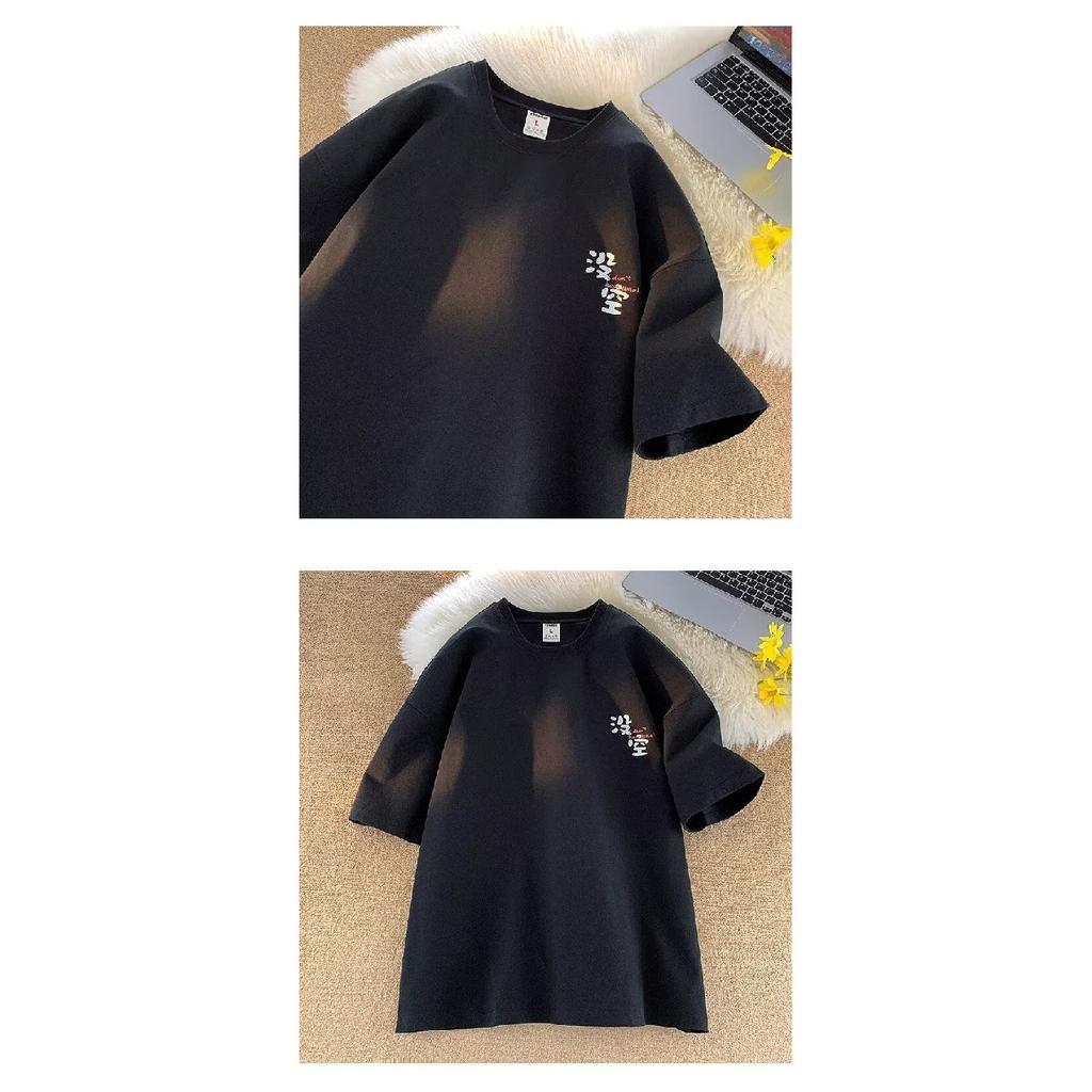 Trendy Kurzarm-T-Shirt mit Rundhalsausschnitt und Buchstaben für Herren für den Sommer, lockeres, lässiges Oberteil