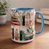 Bücherregal Muster Blumig Keramik Kaffeetasse Lustiges Bücherwurm Geschenk Teetasse Valentinstagsgeschenk