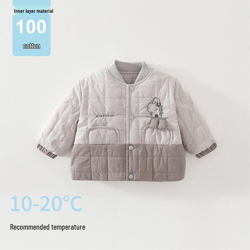 Giacca in Cotone con Elefantino Coreano e Musica Dinosauro per Neonati - Capo d'Abbigliamento Spesso per Bambini Piccoli Autunno/Inverno