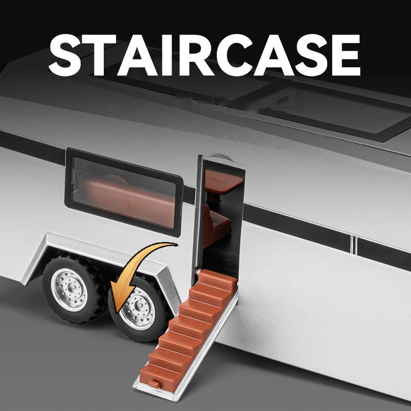 1/32 Scale Tesla Cyber Toys Off Road SUV Alloy Metal Diecast Model RV Sound Light Hobby Collection Display Decoration Boutique Gift with Boy