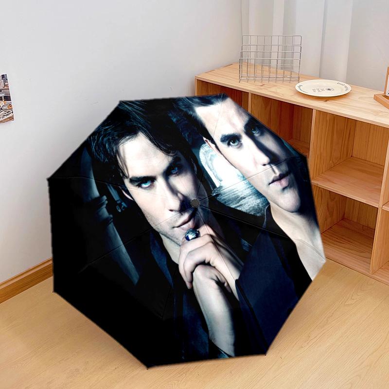 1PC Vampire Diaries Series Automatic Umbrella - Suitable Travel Outdoor Portable Umbrella Birthday Gift Daily Essentials