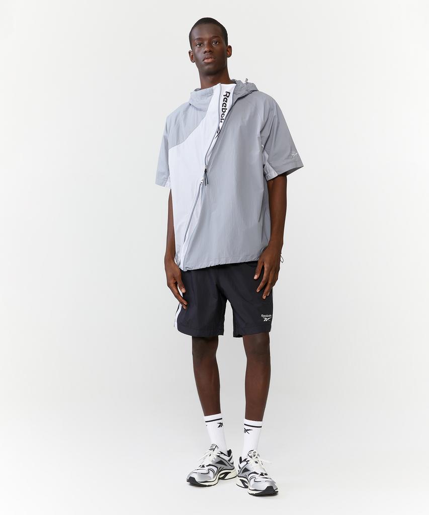 Reebok Hidden Ventilation Short Sleeve Hooded Anorak - Grey