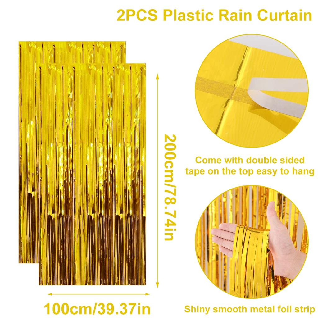 Birthday Party Wedding Decoration Backdrop Curtains Glitter Glossy Fringe Tinsel Foil Curtain Baby Shower Anniversary Wholesale