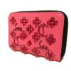 Used 9605 Panettone Coin Purse 3175223 7943 Logo Metal Zip Around Wallet with Spike Studs Pink Women's from Japan