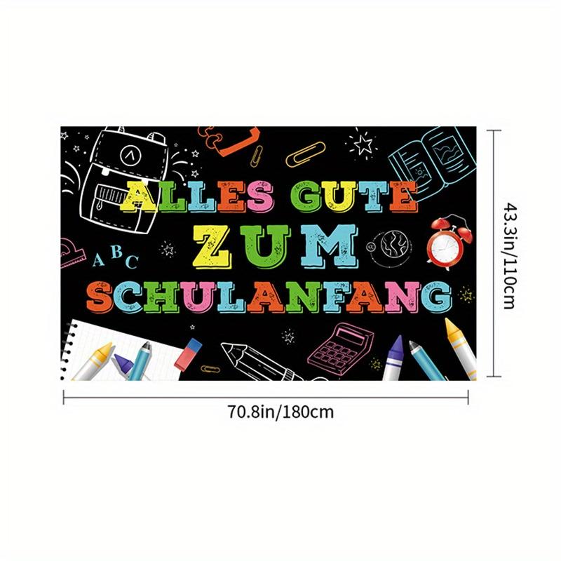 

1pc Decoration Supplies:German Printing for The Opening Season, Returning To School Ceremony,Flag Raising,School Party, Photo Taking, Background Cloth Line drawing