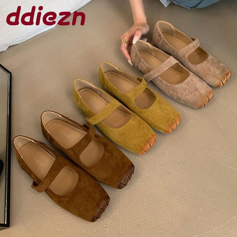 Fashion Female Slip On Footwear Shallow Ladies Mary Janes Flats Shoes Casual Fashion Square Toe Women Flats With Shoes lady