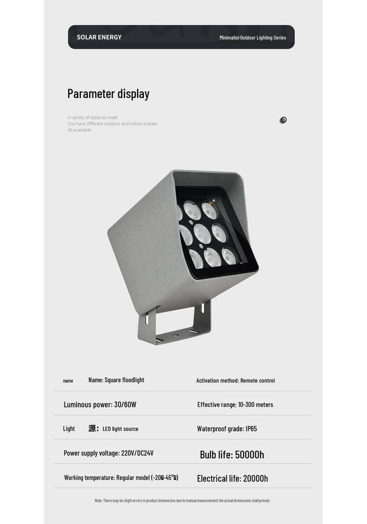 Waterproof LED Outdoor Spotlight for Landscape, Park, or Hotel - Narrow Beam Wall Washer for Trees and Columns