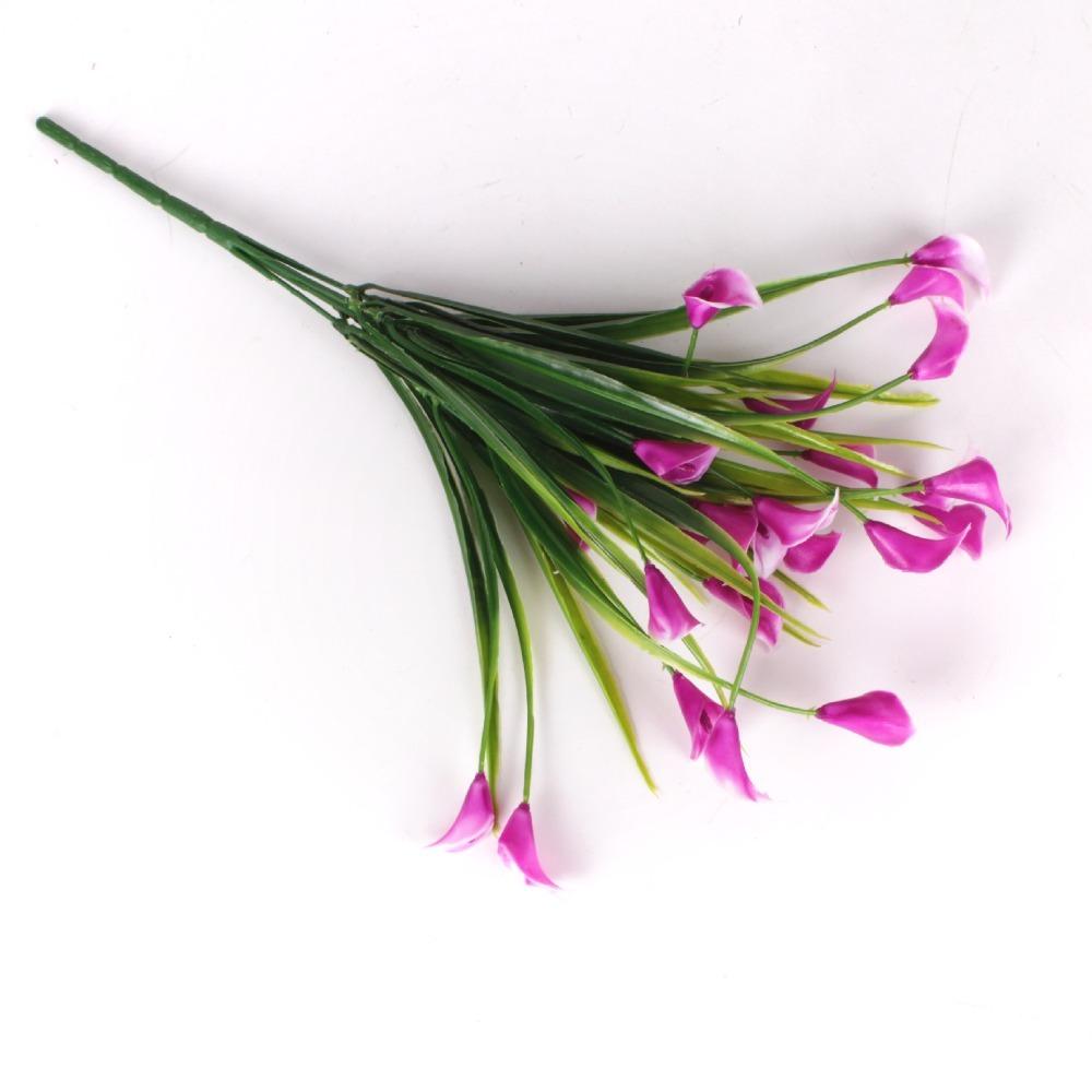 

Wedding Mini Artificial Calla Floral Arrangement 25 Heads/Bouquet Fake Plants Table Decoration розовый