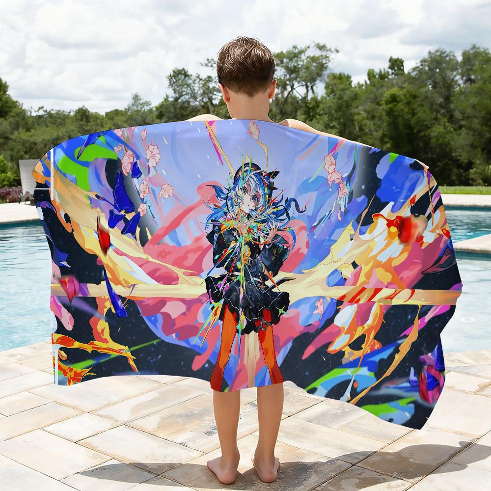 Singer H-Hoshimachi Suisei Towel Soft Lightweight Anti-Sand Large Beach Towel Quick-Drying Bath Sports Family
