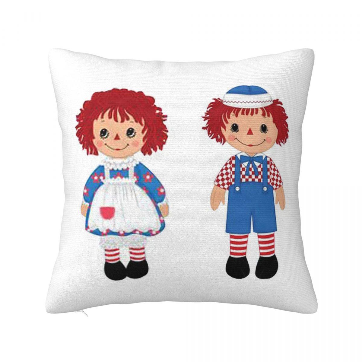

Raggedy Ann And Raggedy Andy The Vintage Dolls Pillowcase Cushion Comfort Throw Pillow Sofa Cushions Used for Home Living Room 22x22Inch