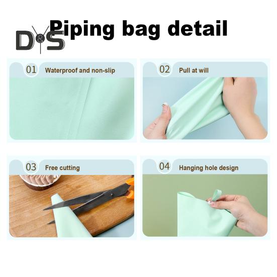 2ks silikonová poleva Cukrářské sáčky Hladký vnitřek Snadné zmáčknutí Opakovaně použitelný krémový sáček Zdobení košíčků Nástroje na pečení