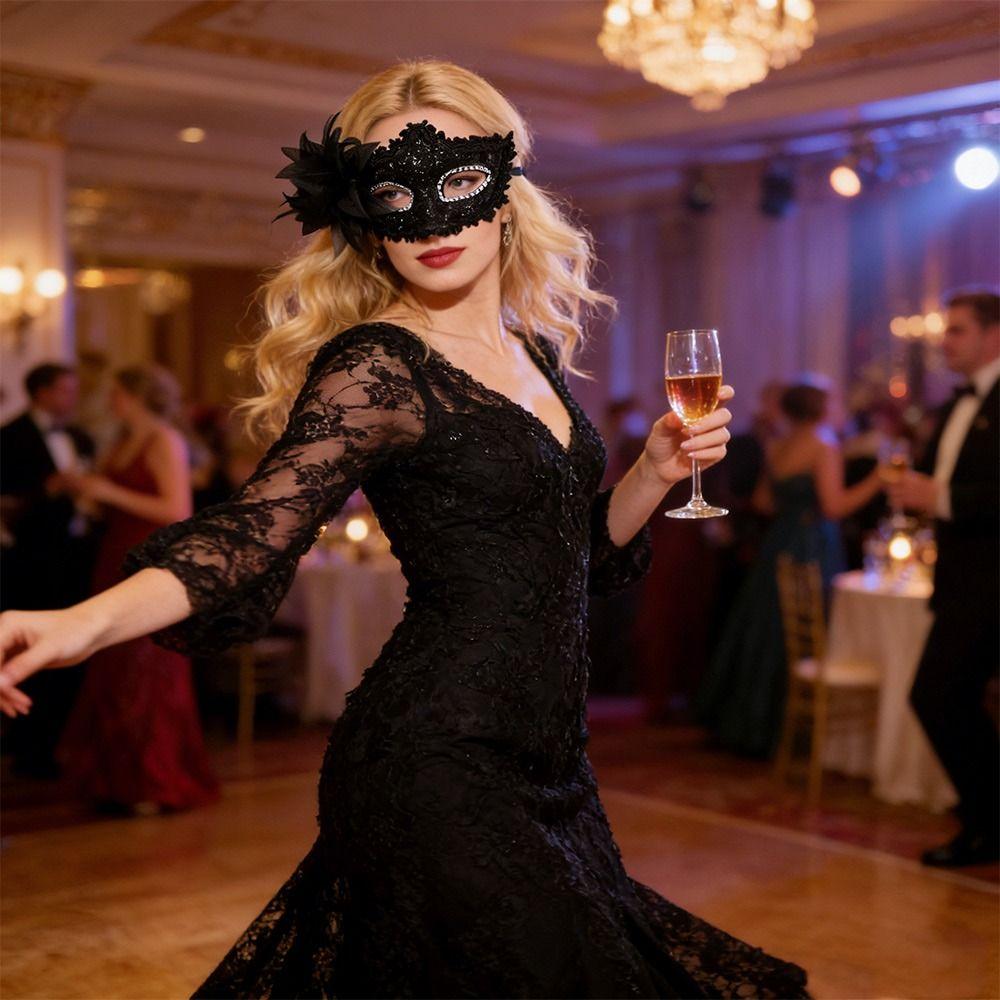 Carnival Party Masquerade Mask Venetian Party Eye Mask Fashion Half Face Mask  for Women