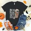 (Premium T-shirt)Fashion Halloween Dead Inside But Spiced Print Hip Hop Short Sleeve Women Summer Cool Casual Outdoor T Shirts